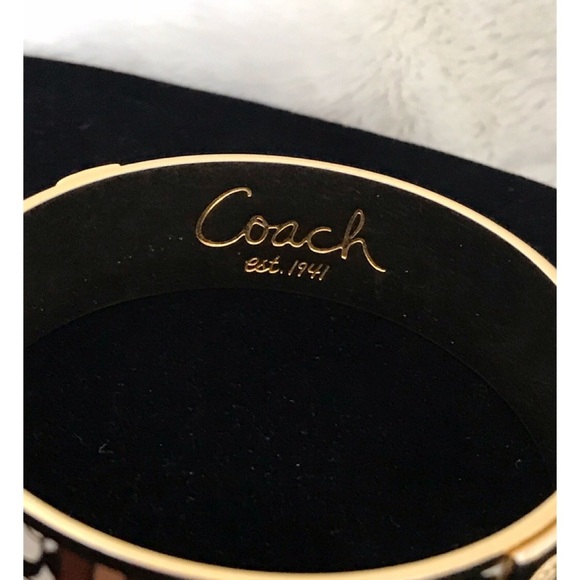 Coach Signature Floral Enamel & Gold-Tone Bangle Bracelet - Picture 4 of 5